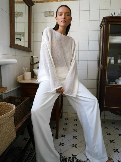 Langärmliges Strickoberteil mit kuscheligem Komfort für Damen