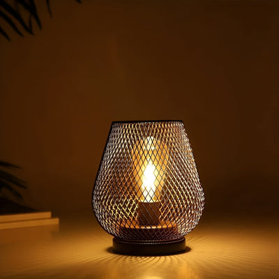 CageLuxe Lamp - Drahtlose Metallkäfig LED Tischlampe