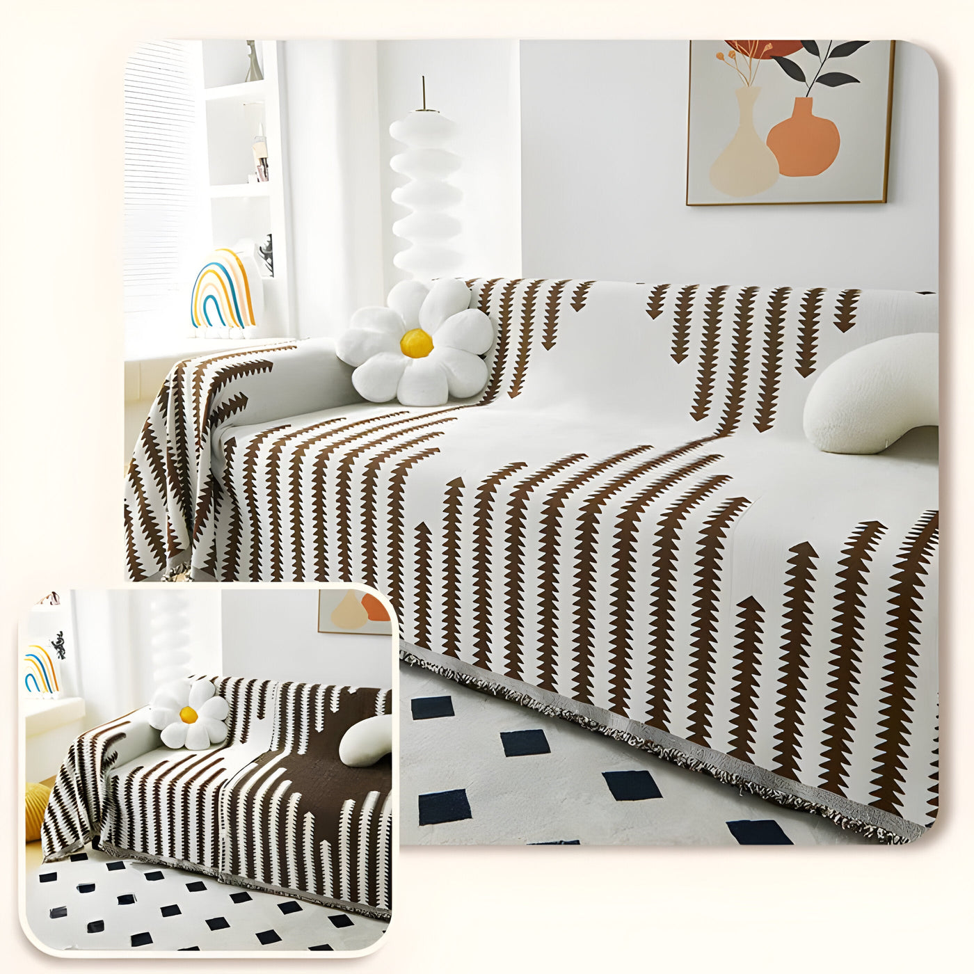 HomeHaven Cover - Doppelseitige Chenille-Stoff-Sofahusse