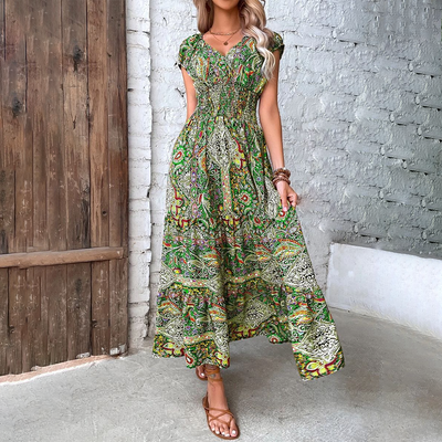Boho Bedrucktes Ibiza Kleid