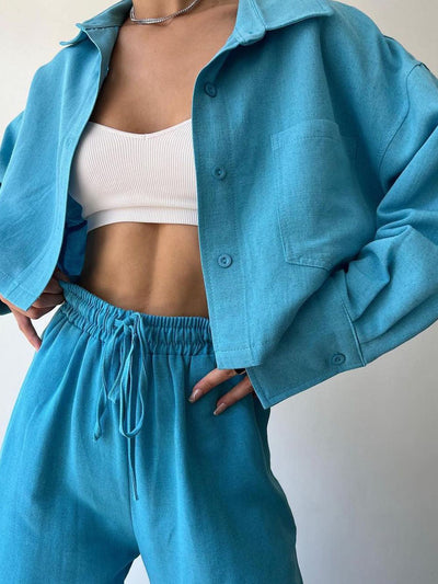 Vilma - Zweiteiliges Set aus Oberteil mit Reißverschluss und Hose mit Kordelzug