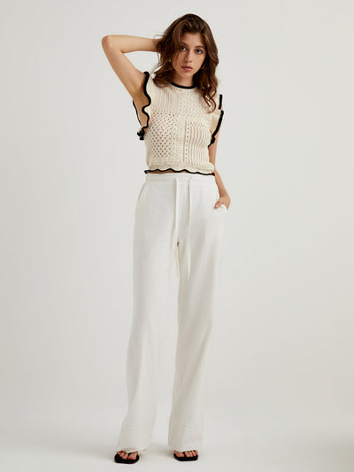 Gehäkeltes Rüschen Oberteil mit Boho Eleganz für Frauen