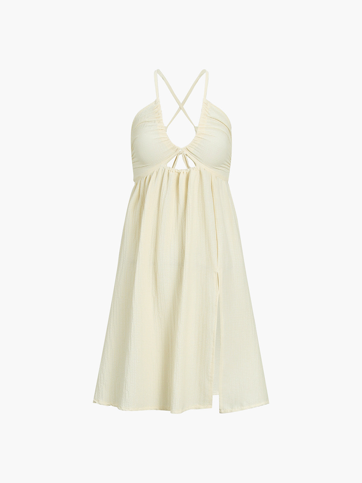 Addison - Rückenfreies, geteiltes Midikleid mit Kreuzschlitz