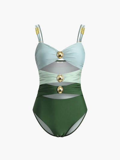 Jade - Einteiliger Badeanzug für Damen mit elegantem Ausschnitt und verstellbaren Trägern