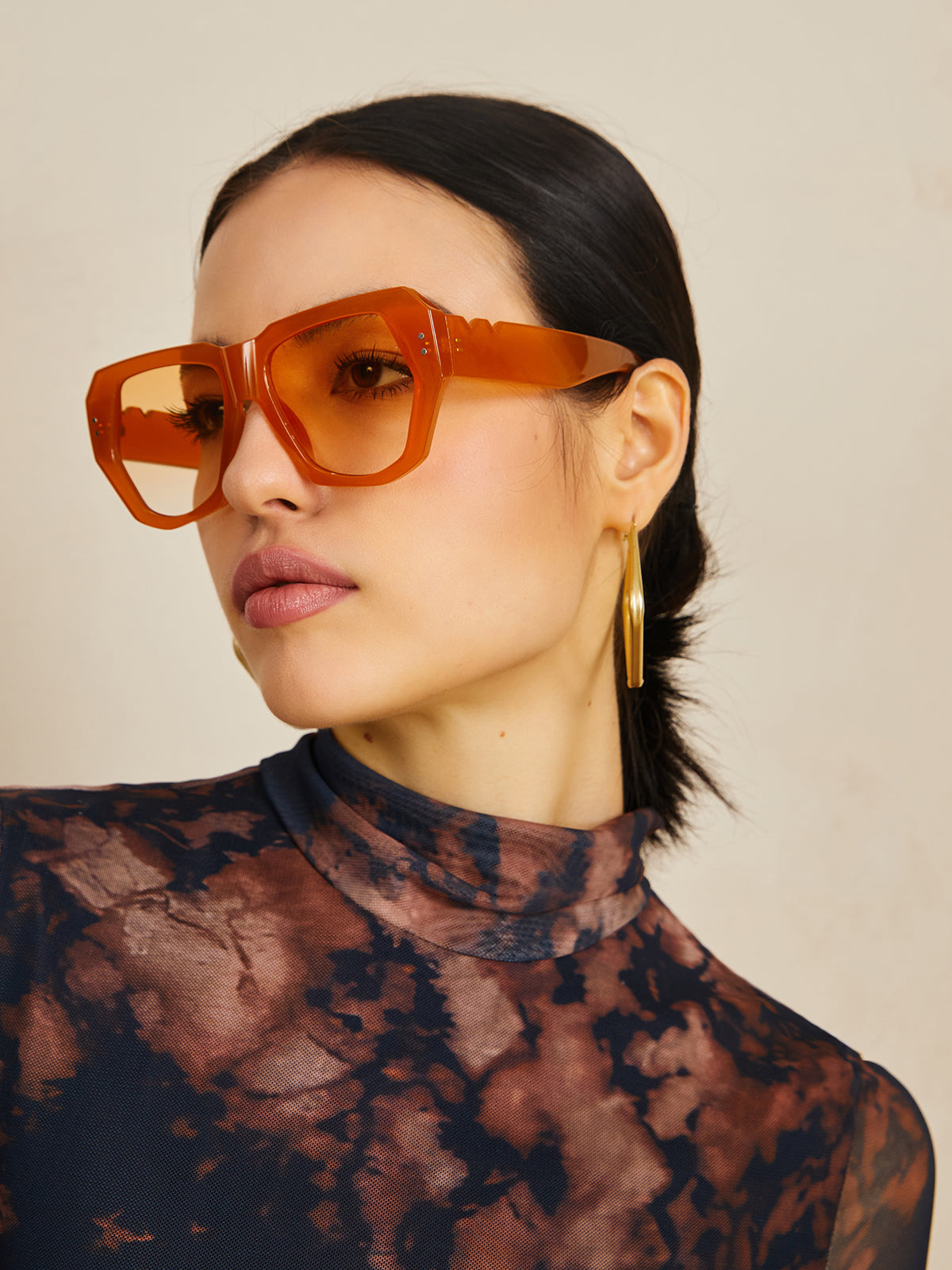 Vintage Polygon Cat Eye Nieten Sonnenbrillen Für Damen