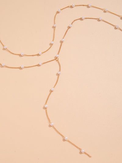 Elegante Perlenkette – Handgefertigter Goldplattierter Schmuck