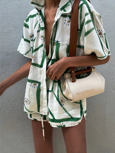 Julia - Set mit bedruckten Kordelzugshosen