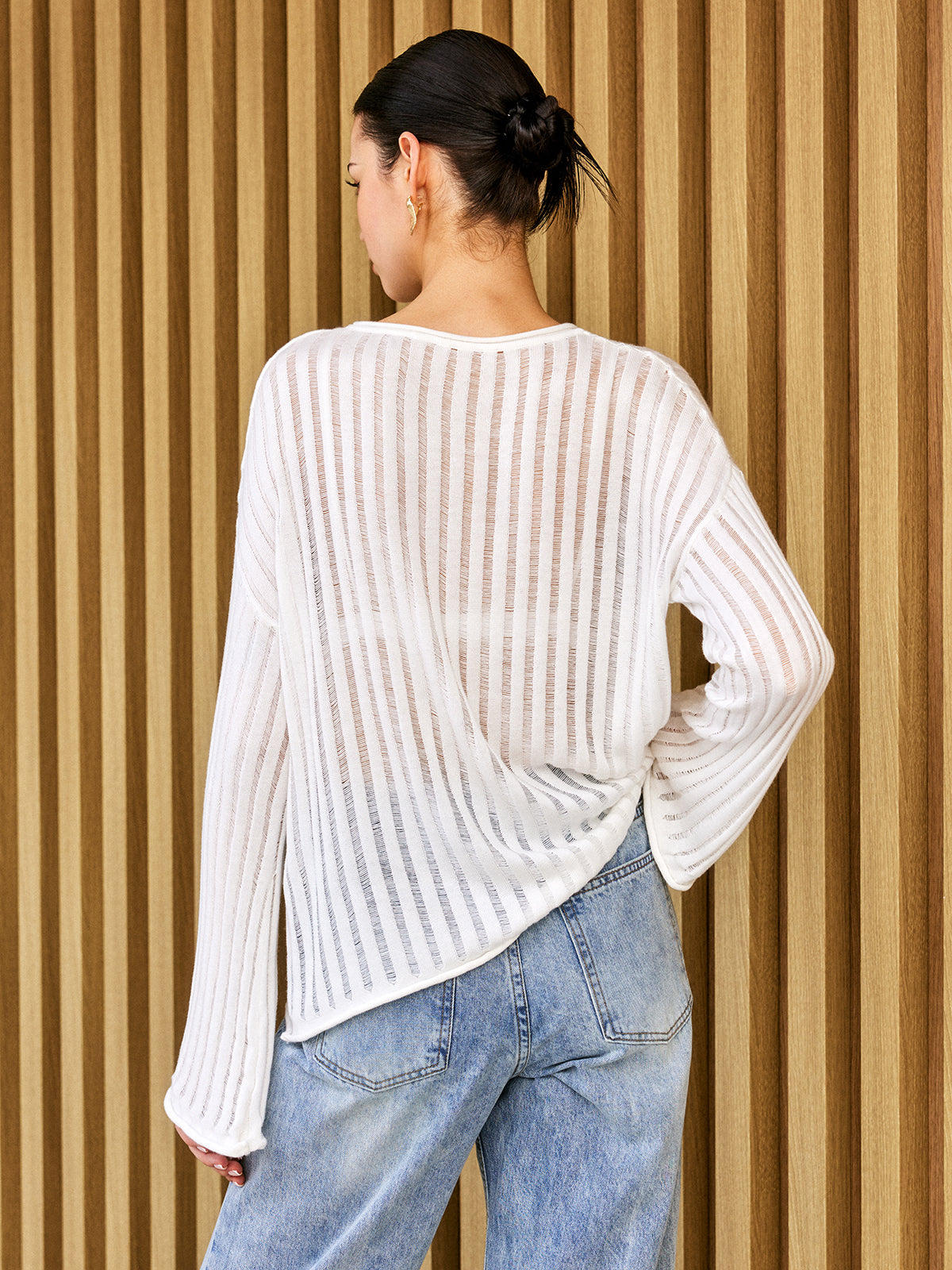 Transparenter Stricktop mit luftiger Eleganz für Frauen