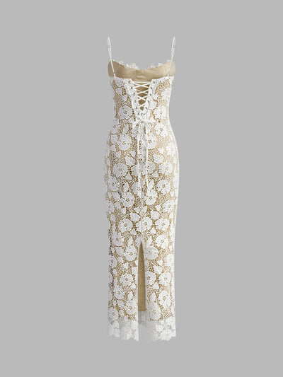 Cami - Halbtransparentes, doppellagiges Spitzenkleid