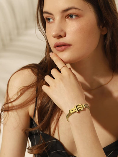 Stilvolles vergoldetes Gliederarmband Für Damen