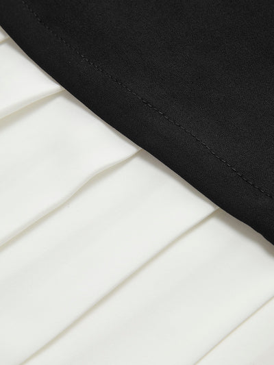 Valkyrie | Zweifarbiges ärmelloses plissiertes kurzes Kleid