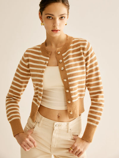 Klassischer gestreifter Cardigan mit zeitlosem Charme für Damen
