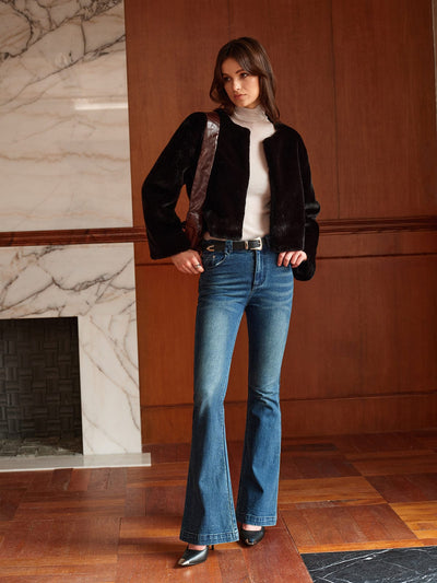 Elegante Kurzjacke aus Kunstfell – Stilvoll & Vielseitig