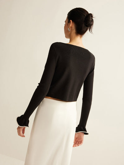 Geripptes Top mit Wellen Details einzigartige Eleganz für Frauen