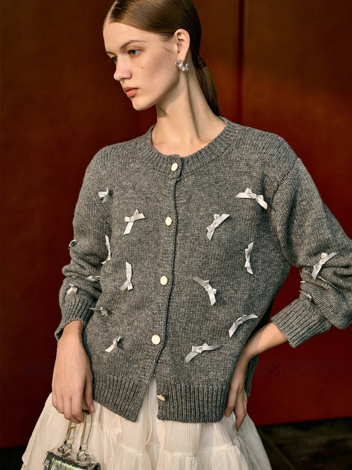 Bestickte Weste mit Perlenknöpfen einzigartig & elegant für Frauen