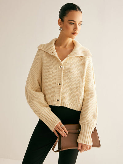 Kuscheliger Strickcardigan mit Rollkragen und modernem Komfort für Damen