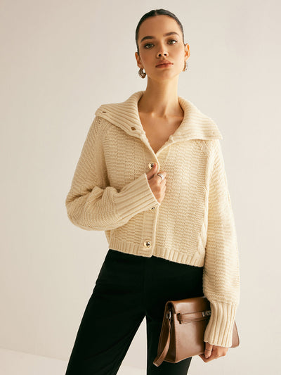 Kuscheliger Strickcardigan mit Rollkragen und modernem Komfort für Damen