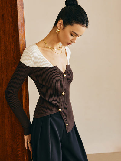 Cardigan mit Colorblock Design modernem Chic für Frauen