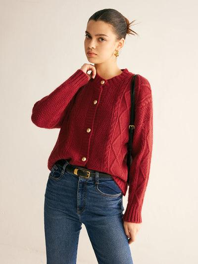 Zopfmuster Cropped Weste chic & zeitlos für Frauen