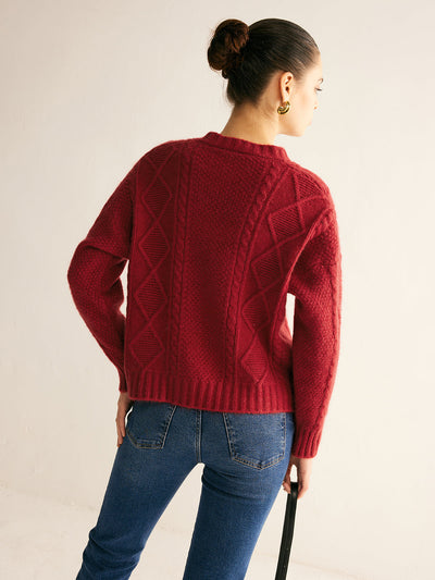 Zopfmuster Cropped Weste chic & zeitlos für Frauen