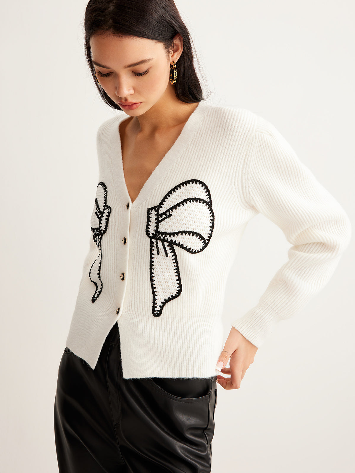 Strickcardigan mit Schleifendetail verspielt & elegant für Frauen