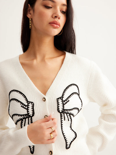 Strickcardigan mit Schleifendetail verspielt & elegant für Frauen