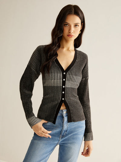 Metallisch gestrickte West trendig & einzigartig für Frauen