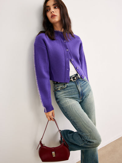 Strickcardigan mit Kontrastdetails für Frauen