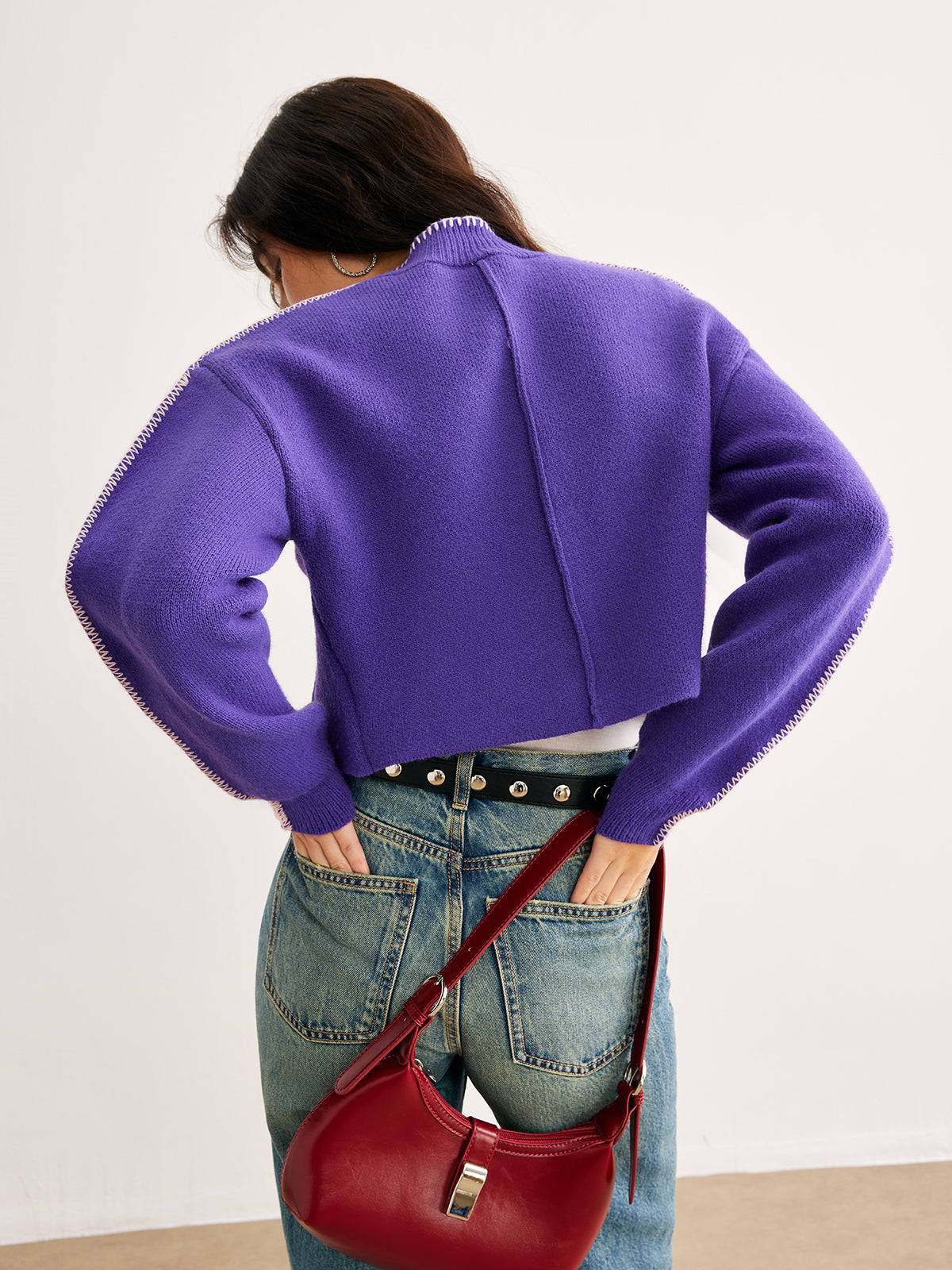 Strickcardigan mit Kontrastdetails für Frauen