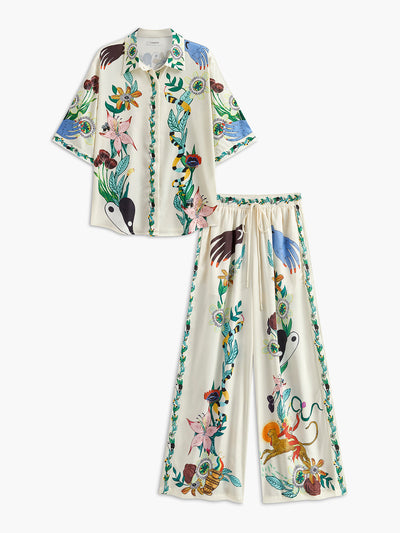 Carlota - Hosenset mit Blumendruck