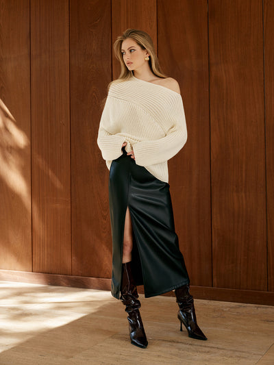 Oversized Strickpullover mit lässiger Eleganz und warmem Garn für Frauen