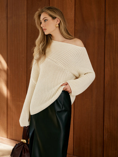 Oversized Strickpullover mit lässiger Eleganz und warmem Garn für Frauen