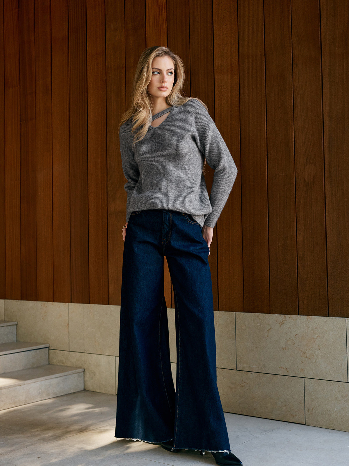 Strickpullover mit Cut Out Detail lässig & chic für Frauen