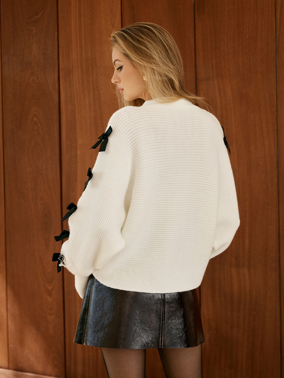 Oversize Cardigan mit Schleifendetails feminine Note für Frauen