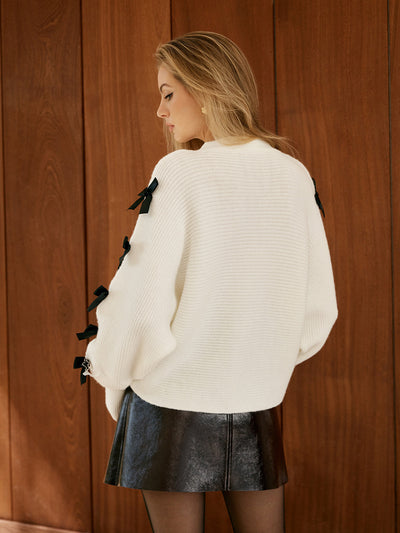 Oversize Cardigan mit Schleifendetails feminine Note für Frauen