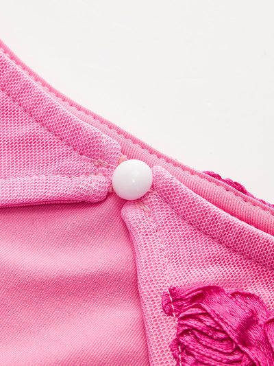 Emily - Romance Floral Rückenfreies Mesh Kleid