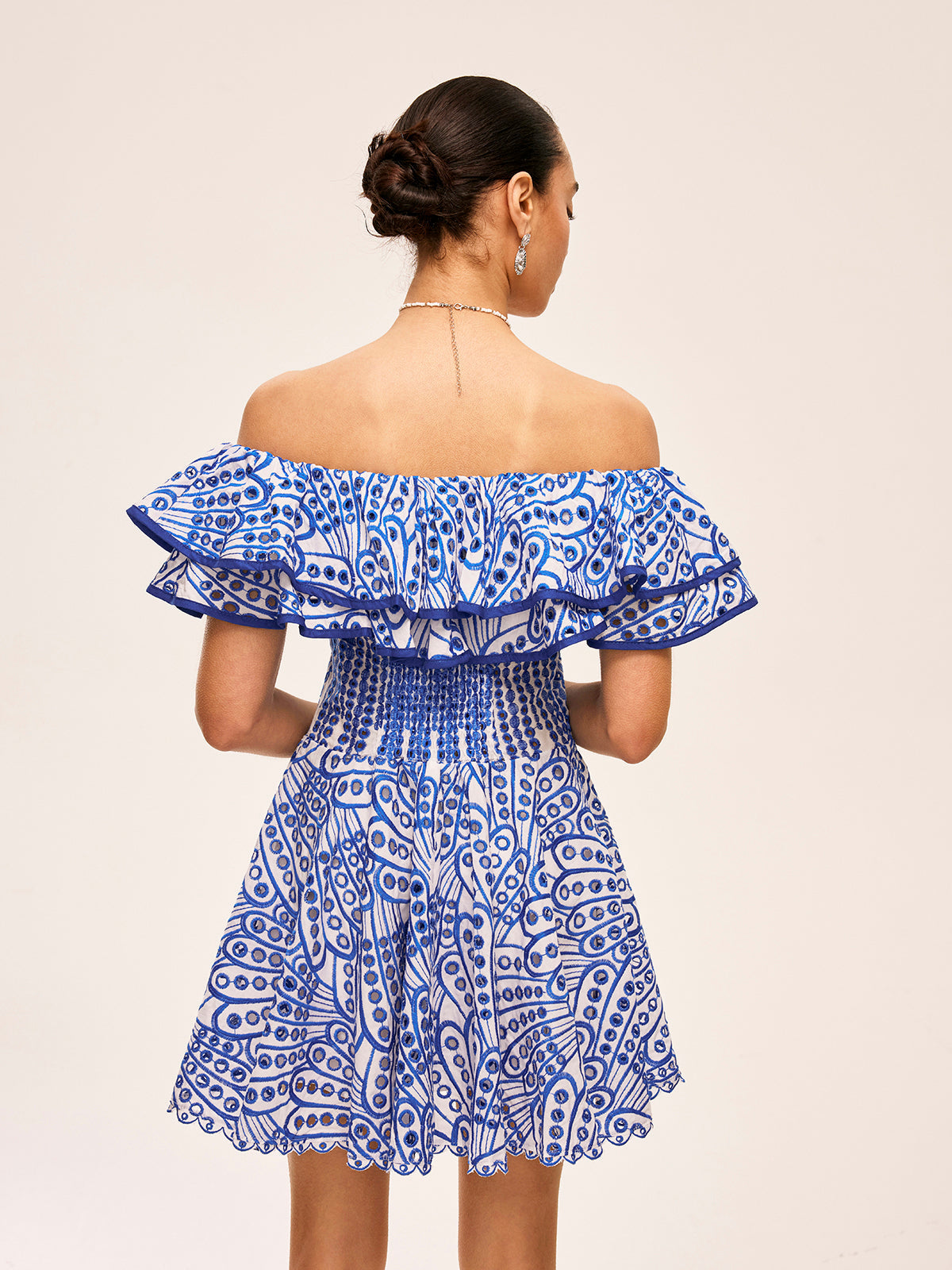 Hanna - Halbtransparentes Kleid mit geraffter Schulterpartie