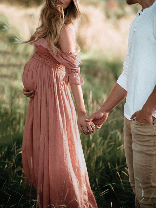 Beate – Geripptes Umstandskleid mit Bootsausschnitt, bequem und stilvoll