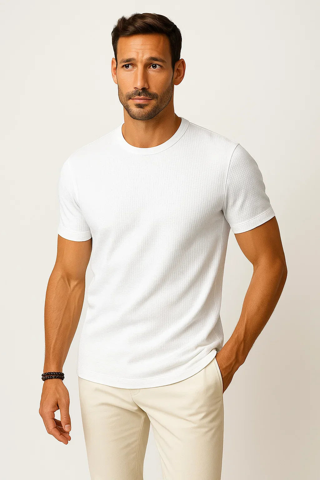 Bequemes T-Shirt mit Waffeltextur