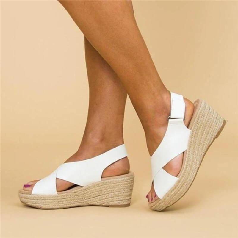 Vegan‑Leder Espadrille Sandalen mit Unterstützend Komfort