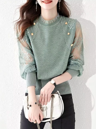 Bianca – Bluse mit Spitzenärmeln