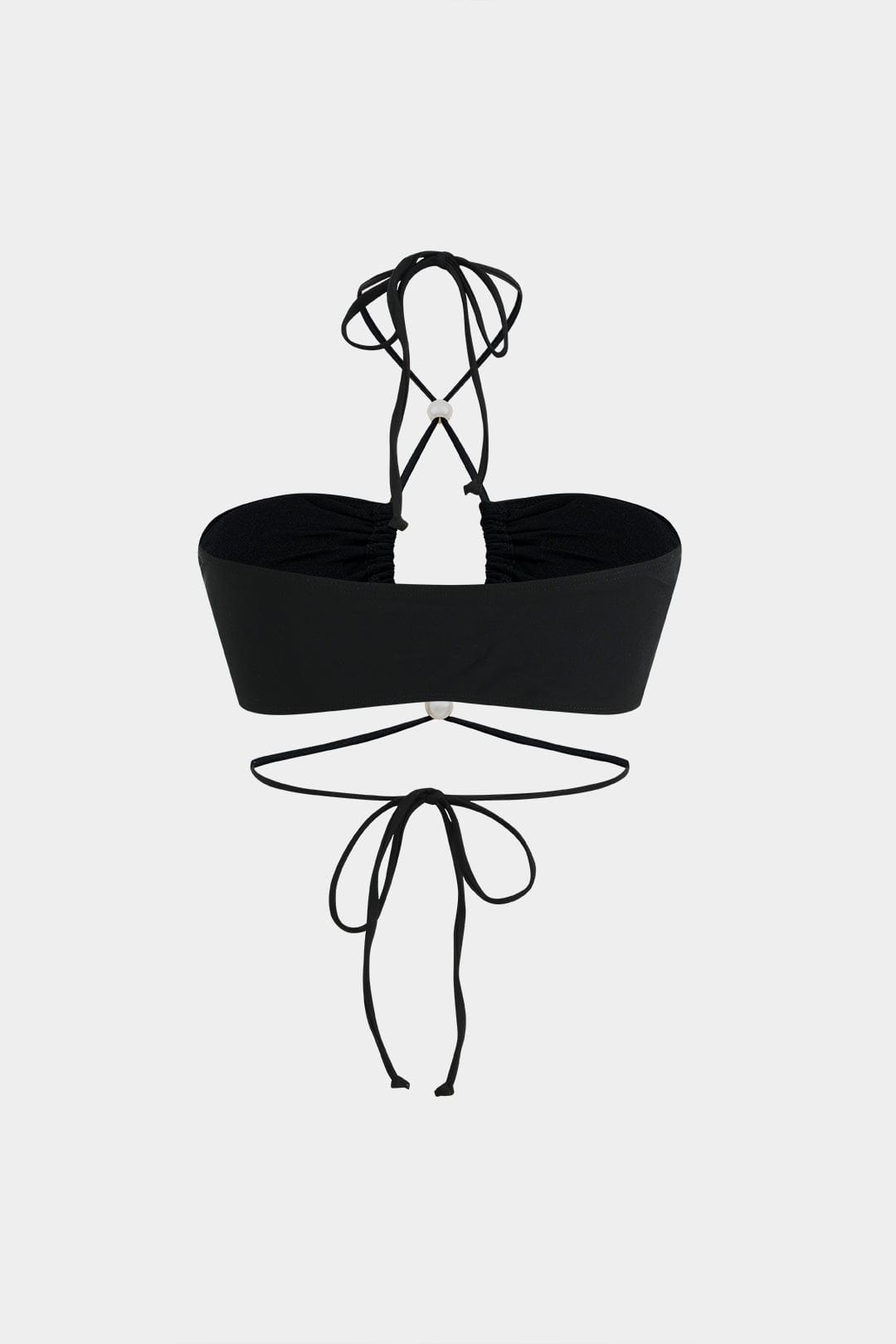 Meredith | Dreiteiliges Bikini-Set mit Wickelband-Design, Perlen-Details und transparentem Pareo