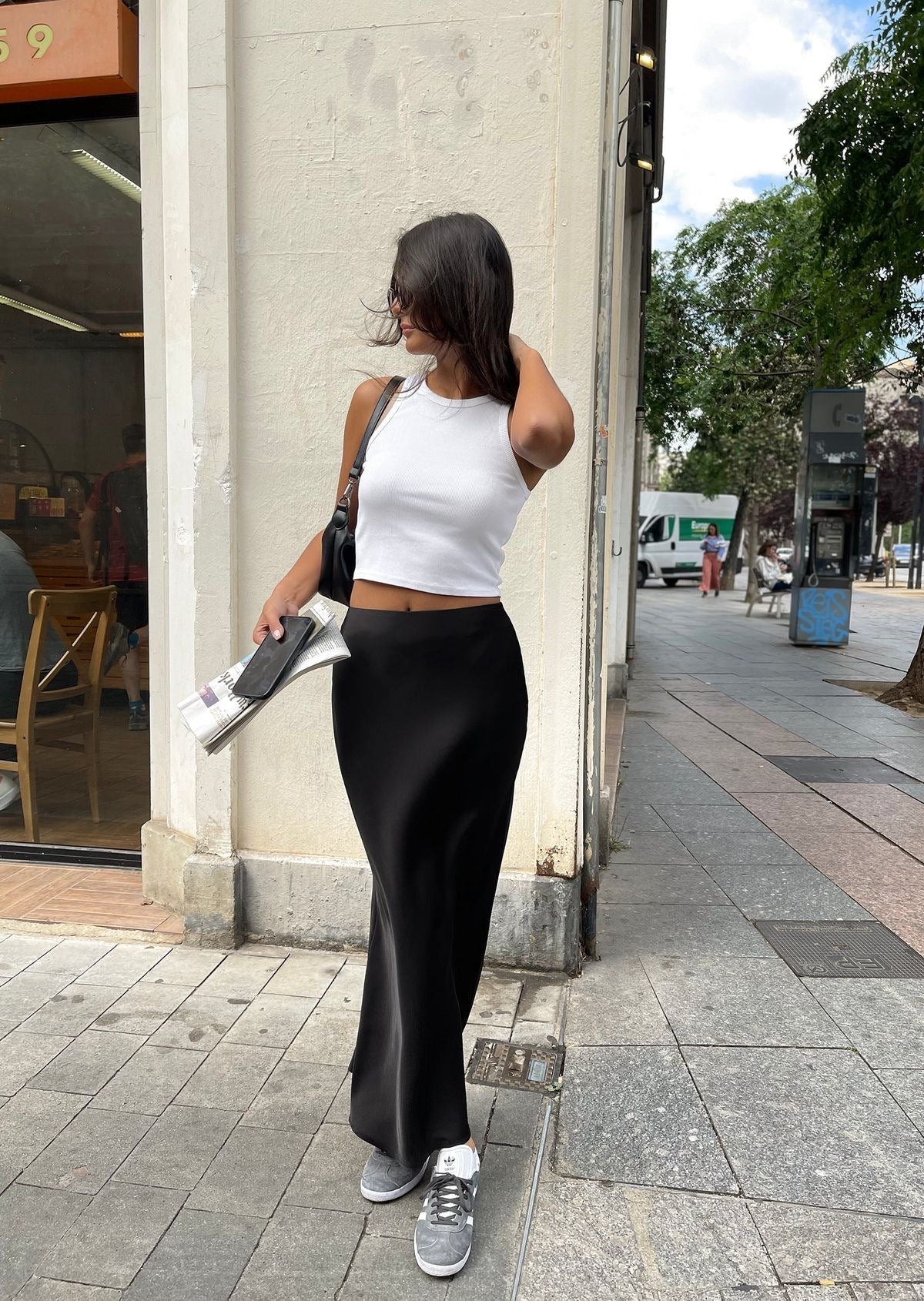 Birgit - Satin-Maxirock für Damen