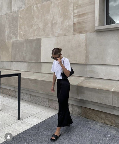 Birgit - Satin-Maxirock für Damen