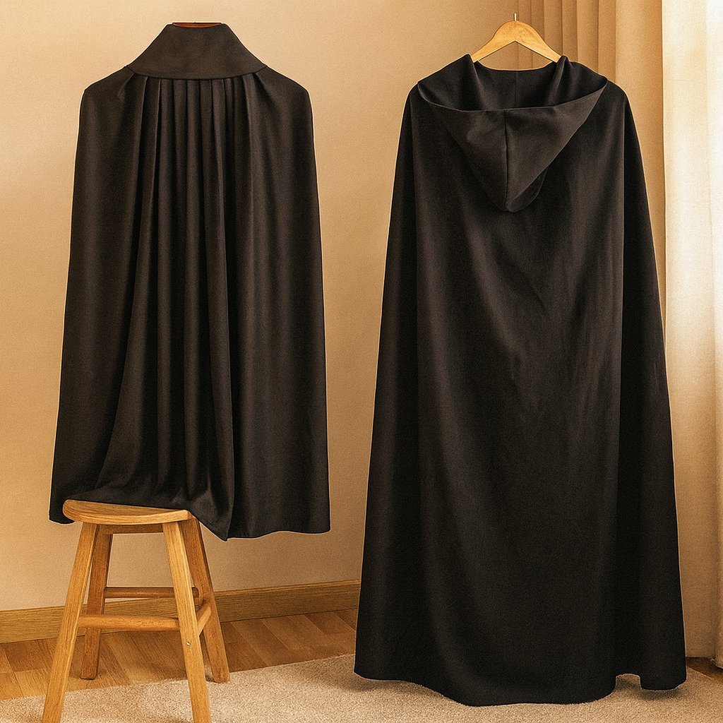 BloodMoon Vampir Mantel – Schwarzer & roter Halloween Umhang