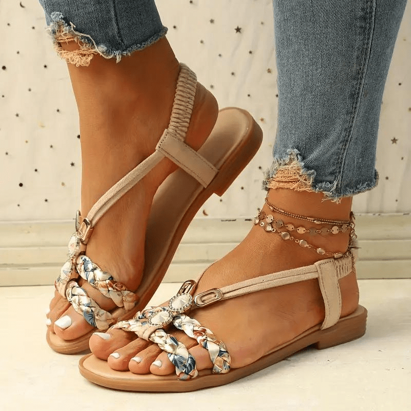 Lässige flache Sandalen mit leichtem Komfort für Damen