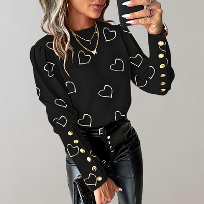 Bluse mit Herzdruck für Frauen