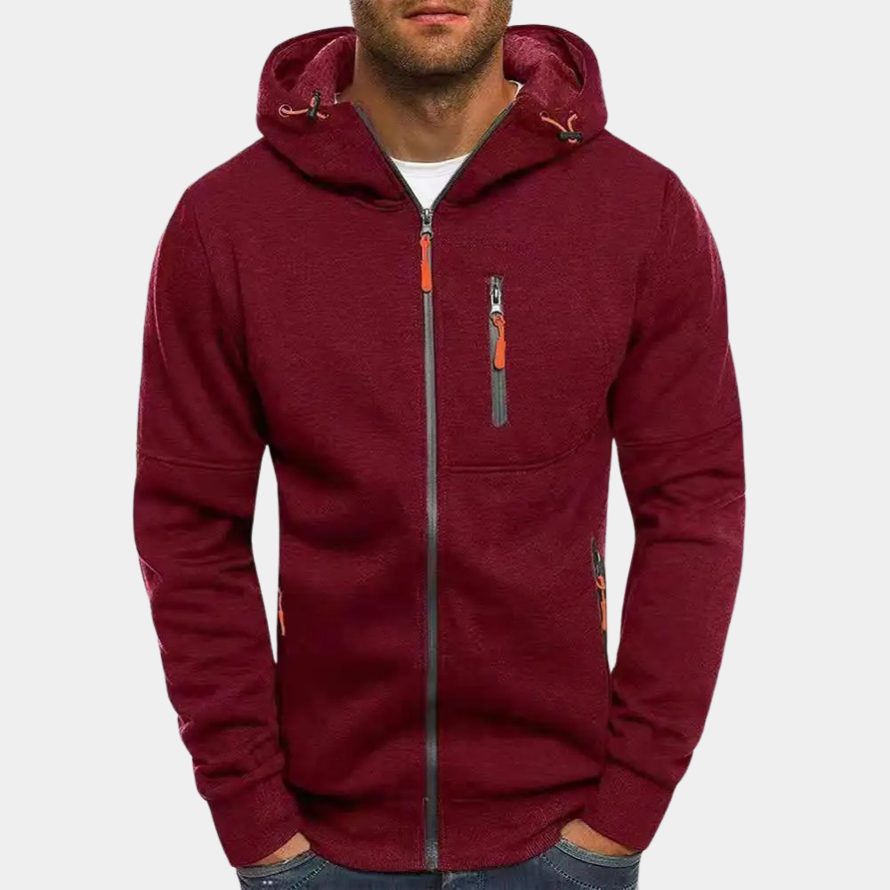 Zip Up Jacke mit Kapuze für Männer