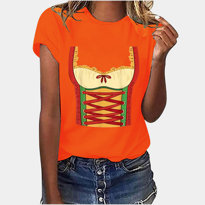Damen T-Shirt mit Oktoberfest-Bedrucken | Kurzarm