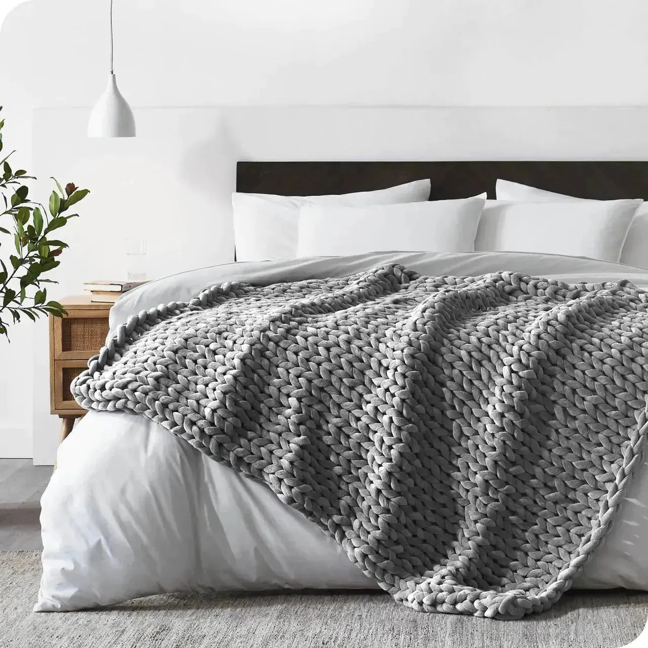 CHUNKY KNIT WEIGHTED THROW